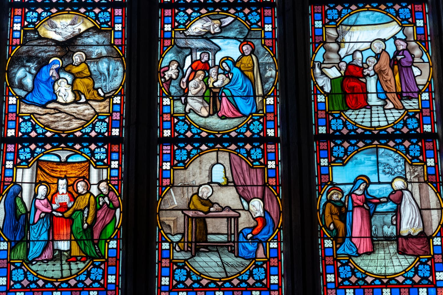 stained-glass-inside-saint-corentin-cathedral-medieval-village-quimper