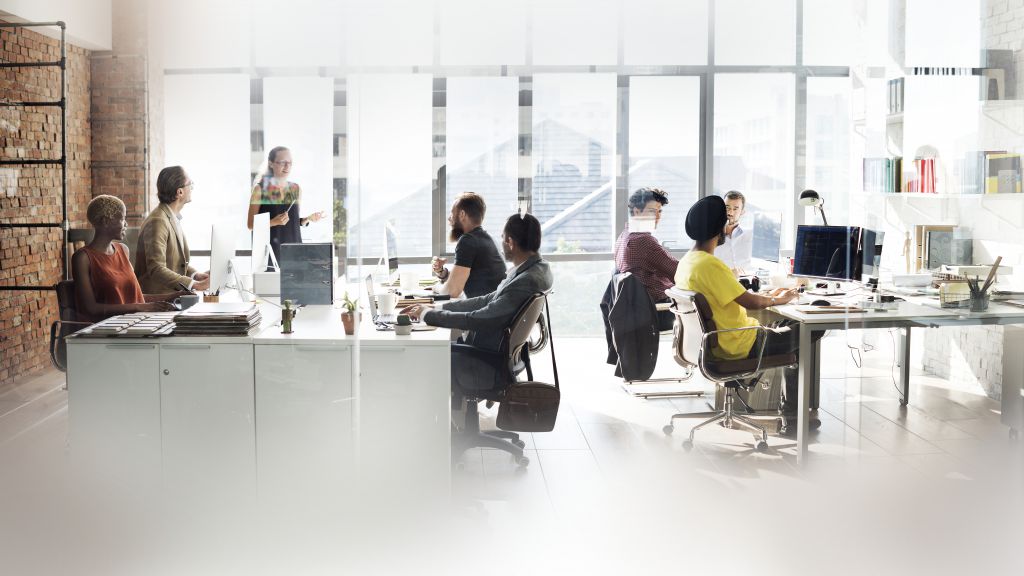 Diverse people working in the office