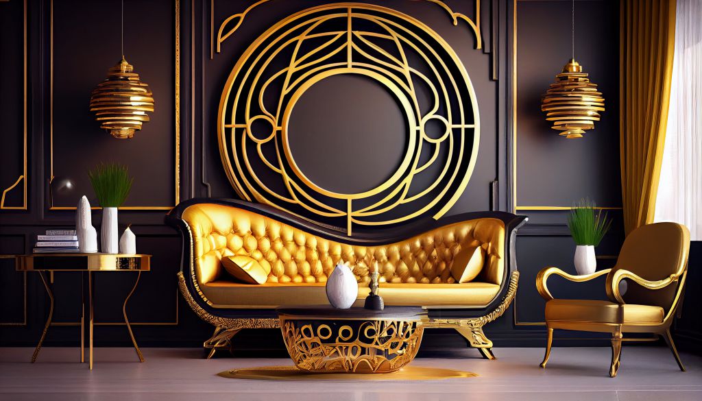 Interior of gold luxury home