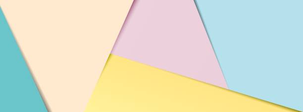 A banner of layered pastel coloured paper in popular social media banner proportions