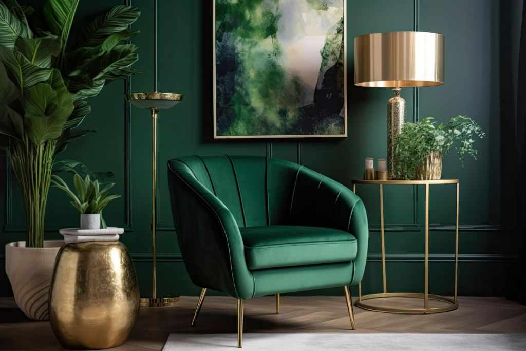 green & gold furniture